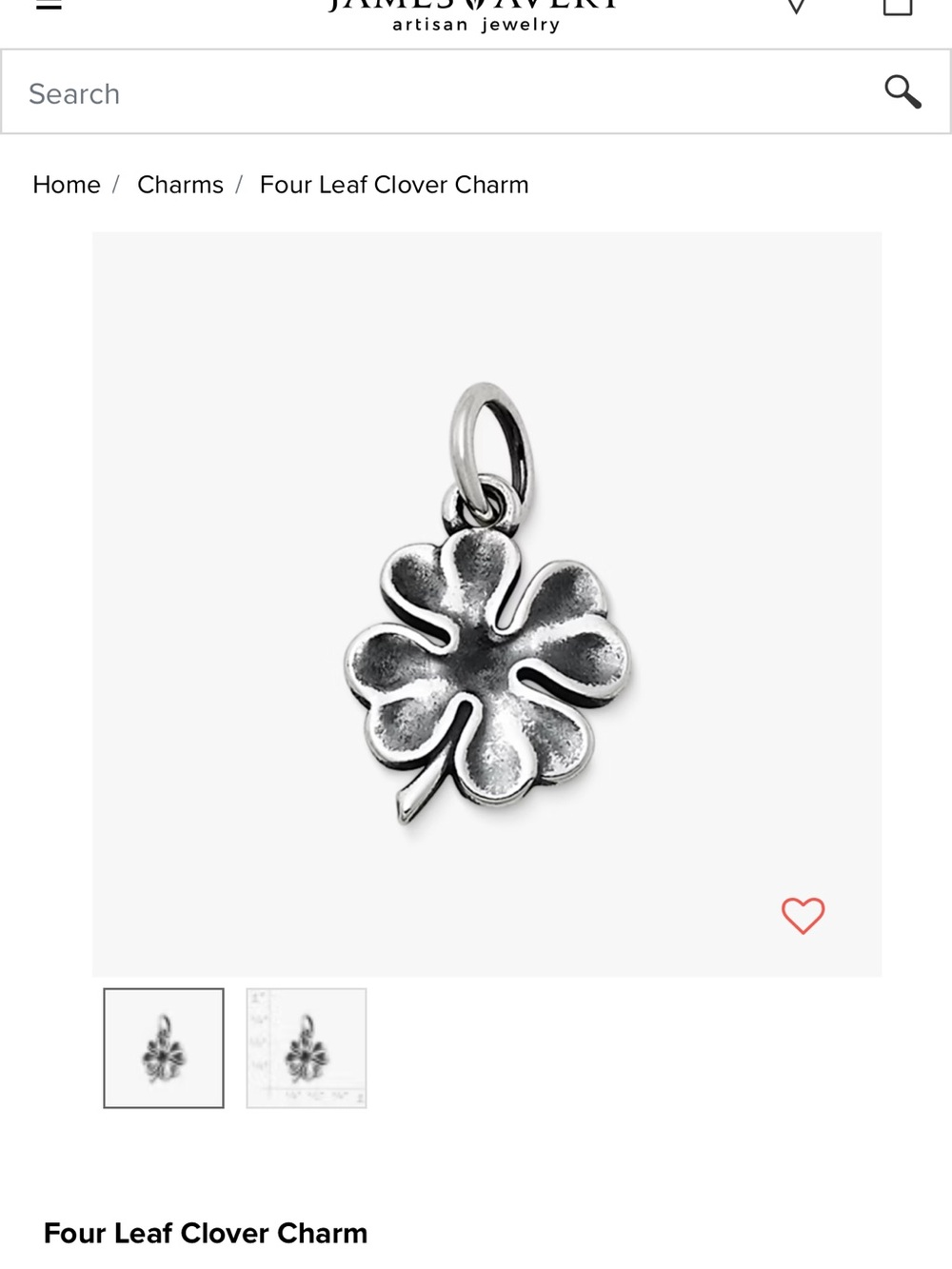 Four leaf clover charm